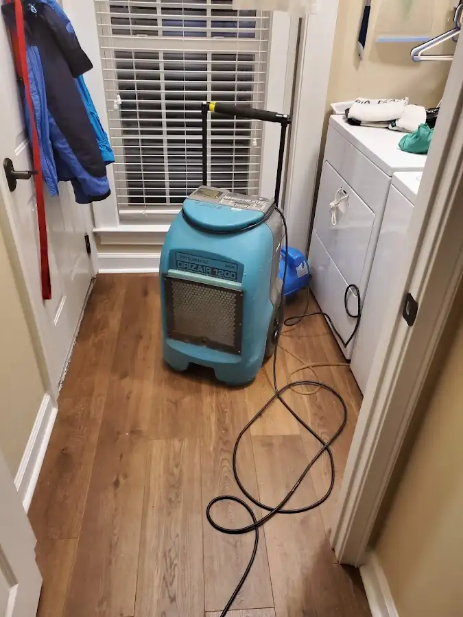 Commercial dehumidifier deployed for Flood Damage Cleanup in Scituate